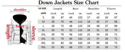 Winter Men Thick Padded Down Jacket Ecko Unltd Rhino Print Stand‑collar Zip Coat Hip‑hop Street Style Loose Warm Outerwear For D