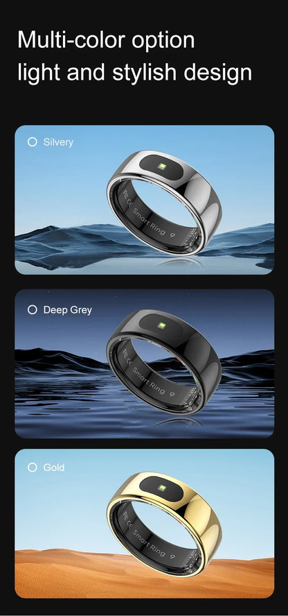 R08 Smart Ring For Men Women Touch Control Function Health Monitor IP68 5ATM Waterproof Skin Temperature Measure Smart Ring New