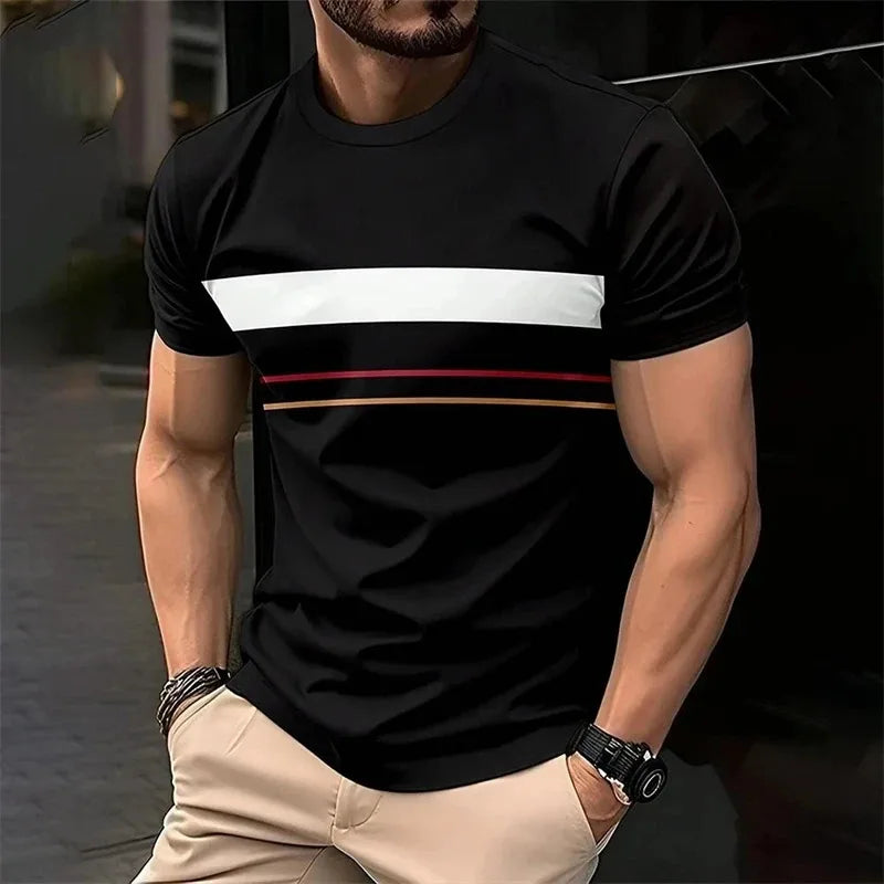 Men's Printed T-Shirt - Summer Casual Round Neck Tee | Lightweight Breathable Top