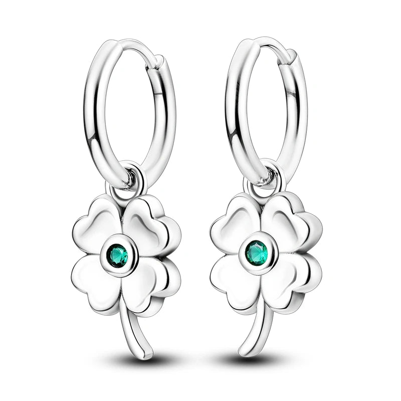 Sterling Silver Hoop Earrings – Zirconium Star Drop Style For Women’s Anniversary Jewelry Gift