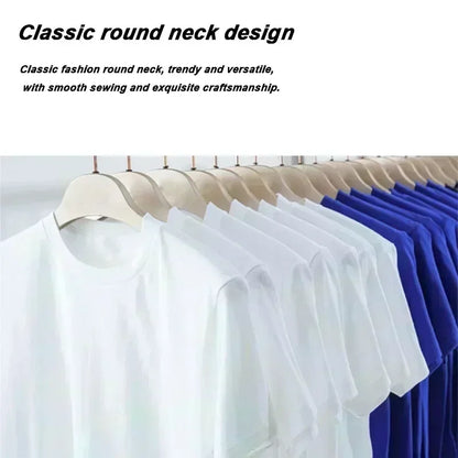 2026 New Fashion Bestseller Loose O-neck Cotton Short Sleeve T-shirt Stylish Breathable Daily Casual Unisex Tops For Men Women