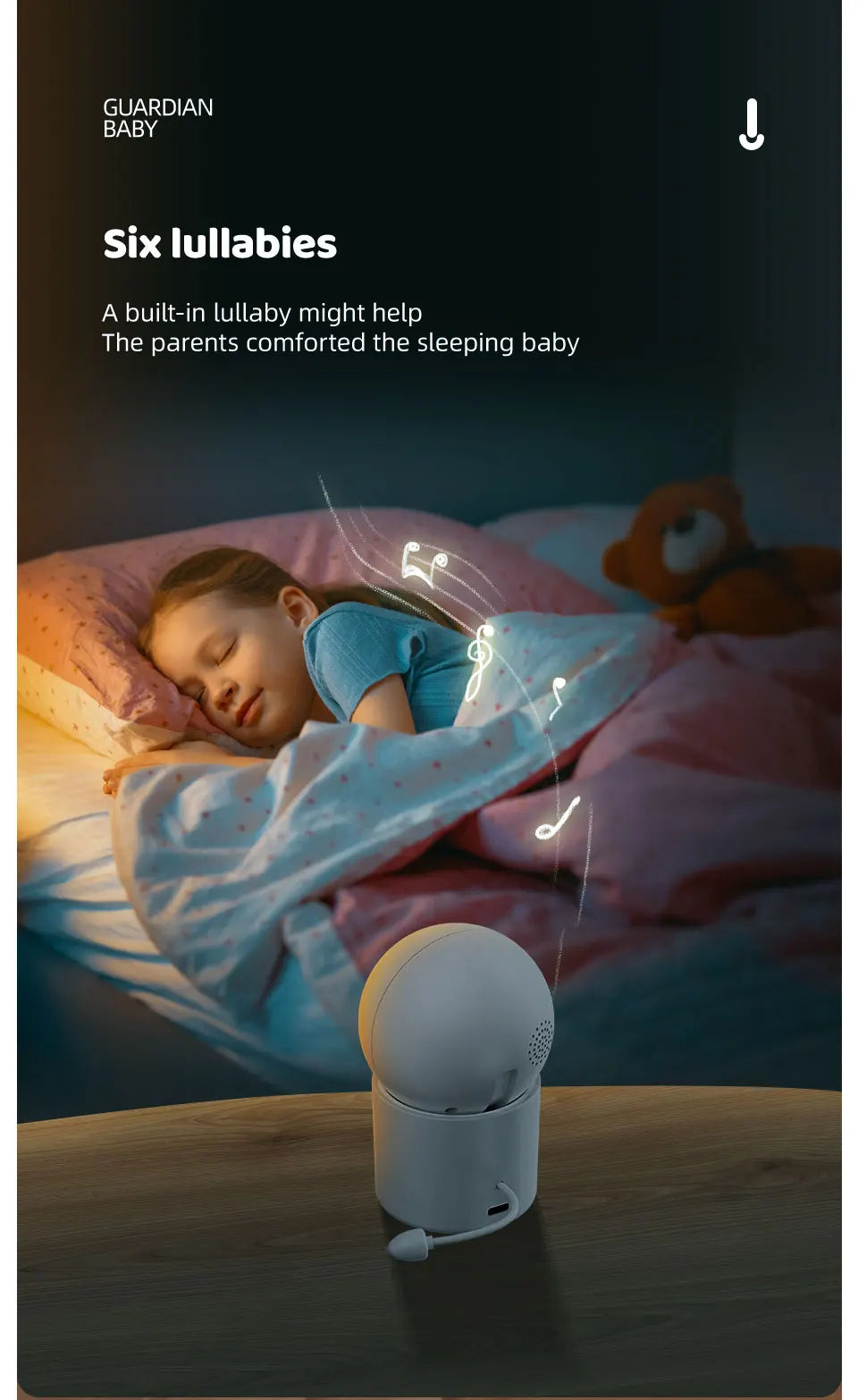 Danmini Intelligent Baby Monitor 4.3-inch IPS Color Screen Display PZT Control Night Vision Indoor Security Surveillance Camera