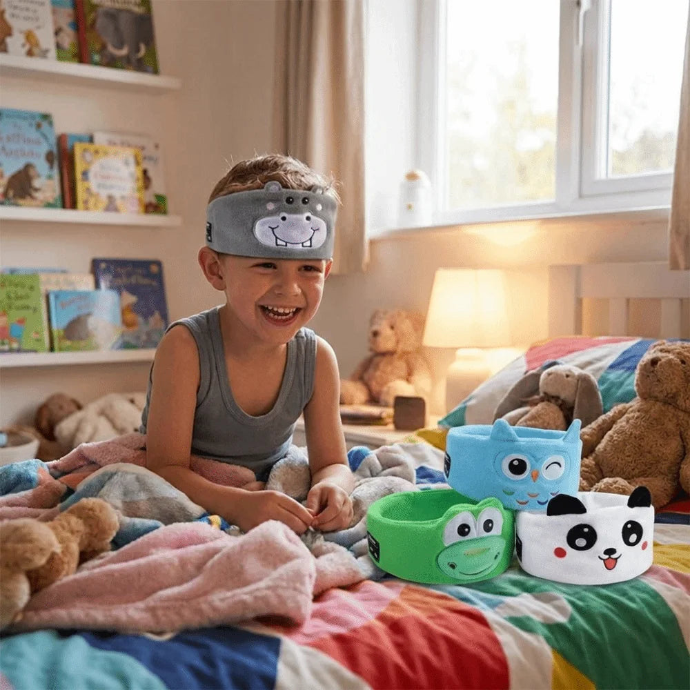 Soft Plush Bluetooth Headphones Eye Mask Elastic Eye Mask Volume Limited Children's Sleep Earphones Comfortable Wear