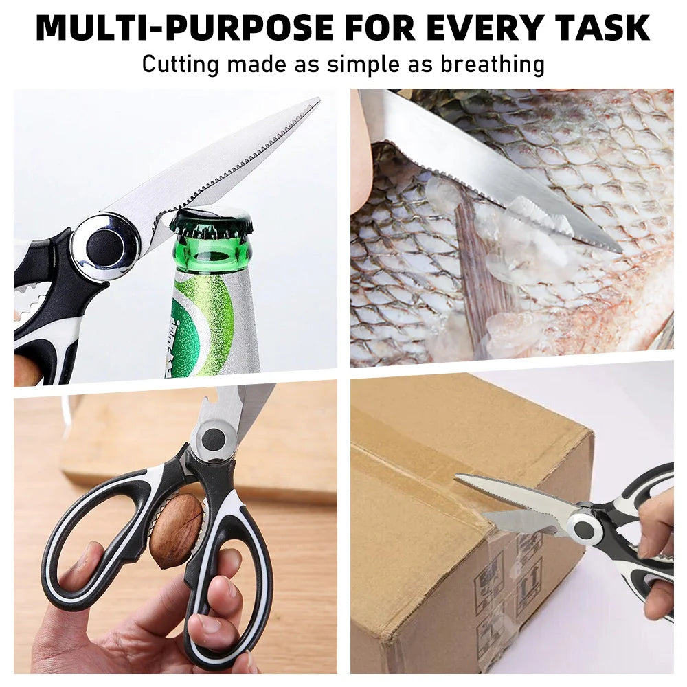 Multifunctional Stainless Steel Kitchen Scissors - Meat Fish and Bone Cutting Tool - ZOOMNSTORE