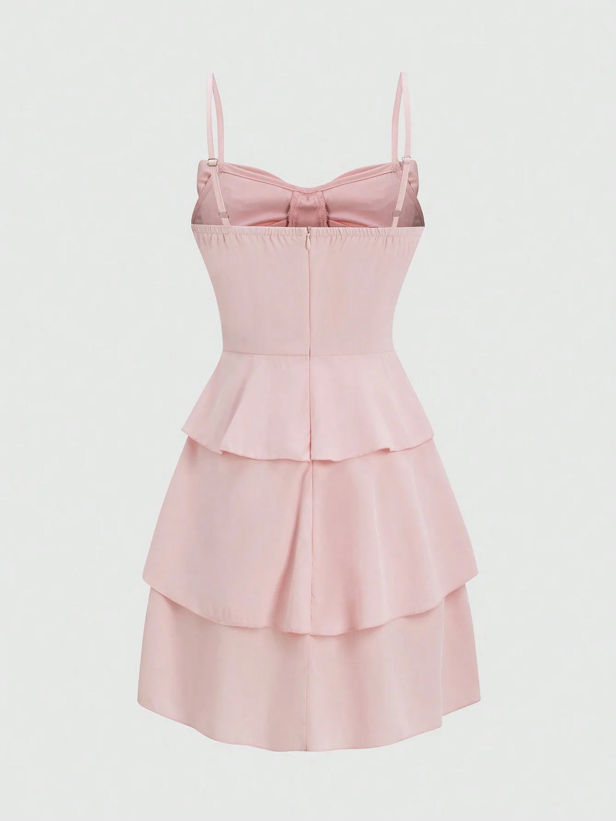 Women's Ruffle Suspender Dress – Three-Layer Bow Strap Dress