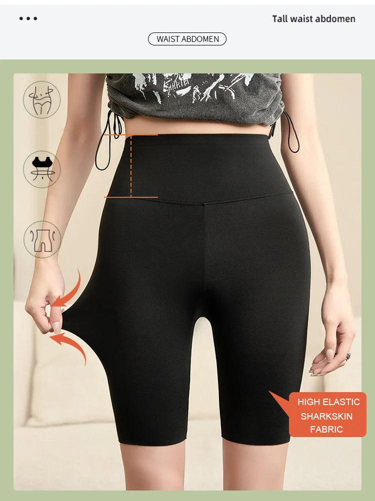 BIVIGAOS Summer Shark Biker Shorts Women High Waist Knee Short Leggings Bodybuilding Sexy Shorts Running Sports Cycling Shorts
