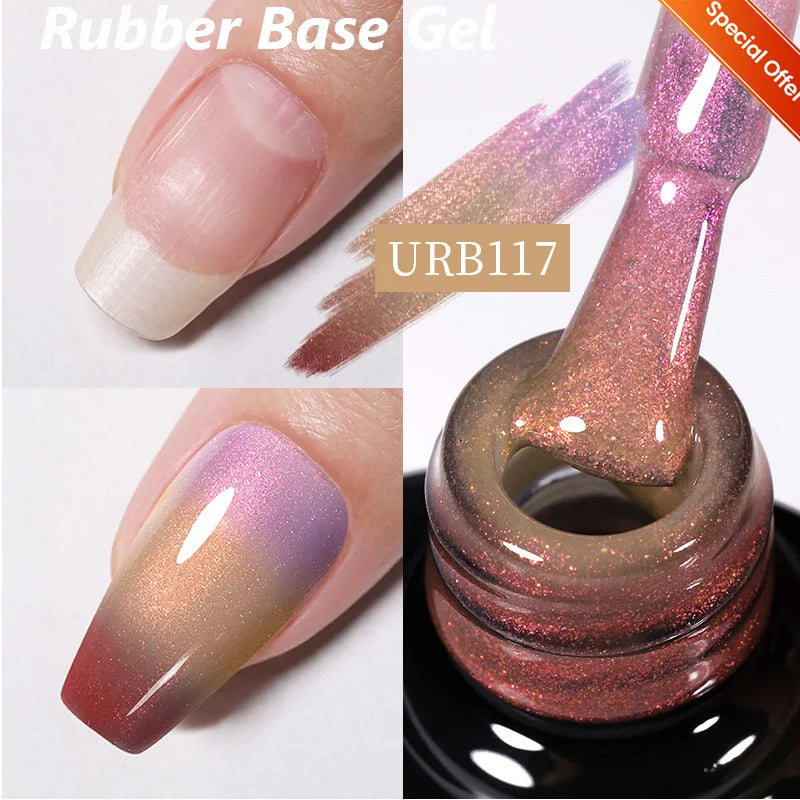 Nude Crystal Rubber Base Gel - 7ml Semi-Permanent Soak Off UV LED Nail Varnish