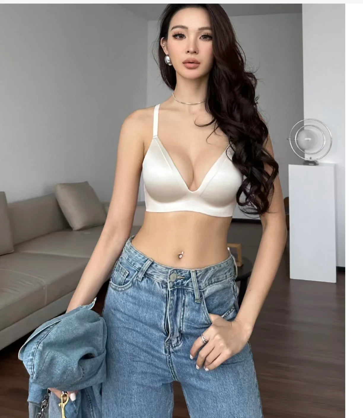 Sexy Rhinestone Push up Bra for Women Deep V Design Soft Support Anti-sagging Lingerie That Enhances Your Curves