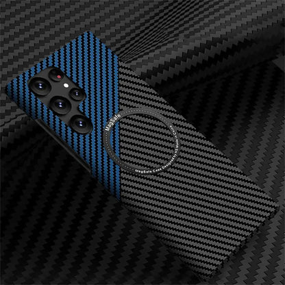 Ultra Slim Carbon Fiber Magnetic Case for Magsafe Samsung Galaxy S26 S25 S24 S23 Ultra S22 S21 Plus S25+ Mac Safe Matte Cover