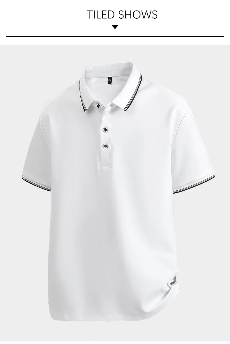 Oversized Men 7XL Polo Shirt 8XL 2026 Summer 95% Cotton Breathable Short Sleeve Collar Business Shirt Golf Man Top Clothes