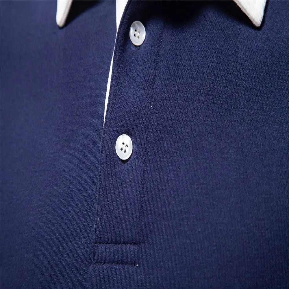 Men's Autumn Long-Sleeved POLO Collar European Size Sweater - Trendy, High-Quality, Casual, Versatile and Loose-Fit Top