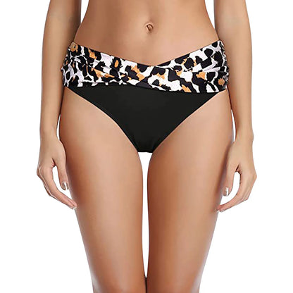 Women's Various Patterns Classic High Quality Low Waist Ruched Bikini Panties Fashionable Summer Thin Comfy Swimsuit Briefs