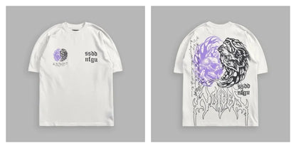WOLVES CLUB STABILITY "PREMIUM" OVERSIZED TEE IN BLACK Summer Men's and Women's T-shirt Fashion Loose Printed Tops