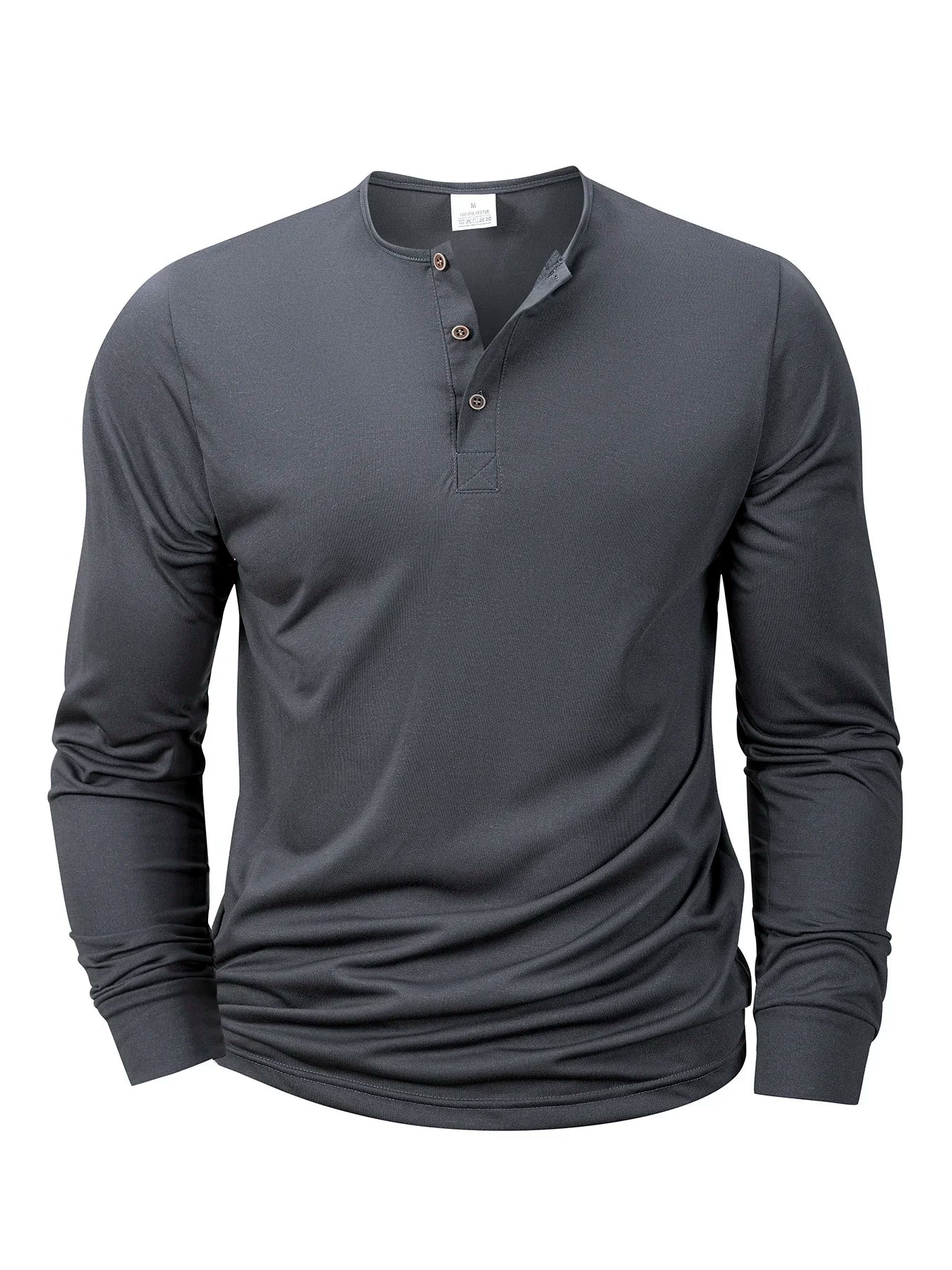 Mens Long Sleeve Henley V-neck Lightweight Long sleeves Casual Cotton Slim Fit Basic Loose Fitness Sports Breathable Top