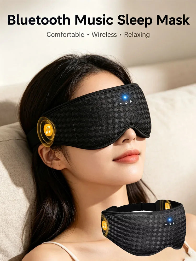 Bluetooth 3D Eye Mask Sleep Eyes Mask Light Blocking Nap Airplane Travel Wireless Sleep Mask Earphones Adjustable Washable Gift