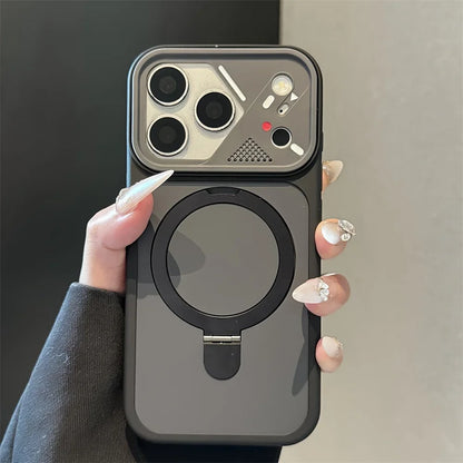 Armor Metal Ring Bracket For Magsafe Magnetic Phone Case For iPhone 17 Air 16 15 14 Plus 13 12 11 17 Pro Max Matte Bumper Cover