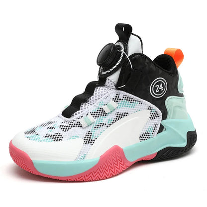 Kids Basketball Shoes - Boys Sneakers Non Slip Outdoor Sport Trainer Shoes