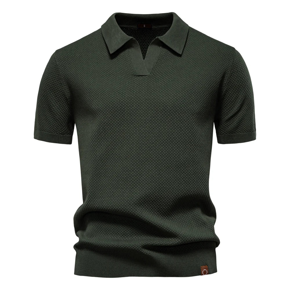 Men's Breathable Polo Shirt - Lightweight Stretch Short Sleeve Polo for Summer Casual Wear
