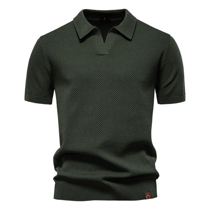 Men's Breathable Polo Shirt - Lightweight Stretch Short Sleeve Polo for Summer Casual Wear