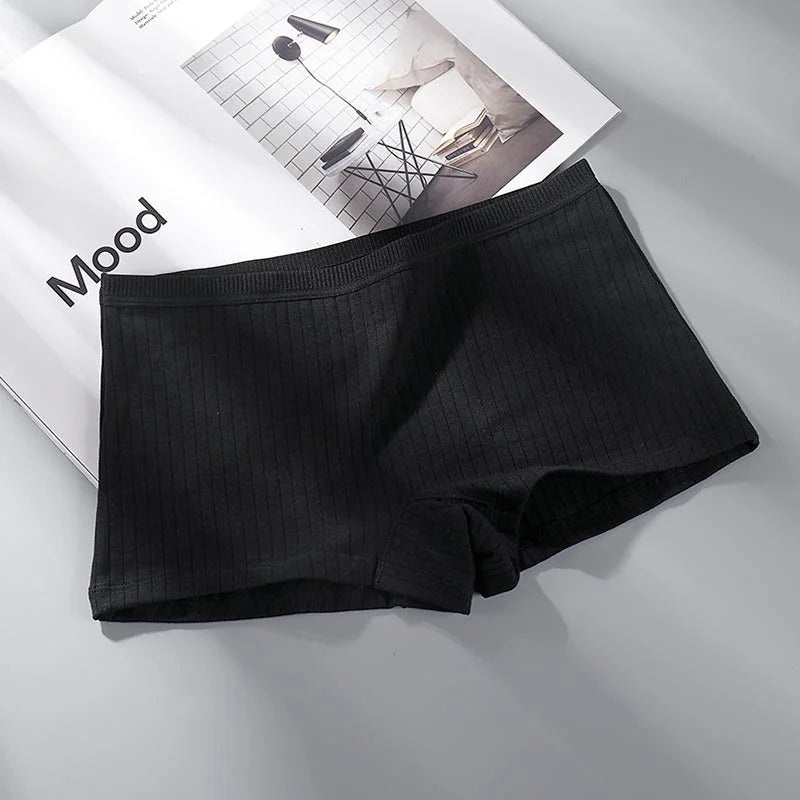 Women Pure Cotton Flat Angle Underwear with High Waist and Tight Belly Thread, Antibacterial Cotton Pants Four Corner Panties