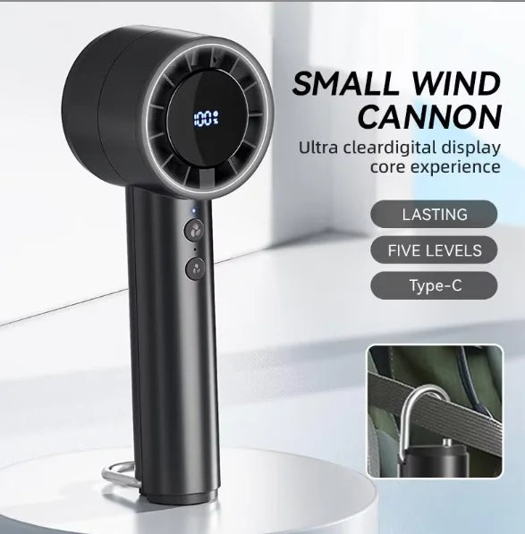 Small Fan Refrigeration Air Conditioner Portable Silent High-speed Led Display High Wind Power USB Charging Fan Handheld