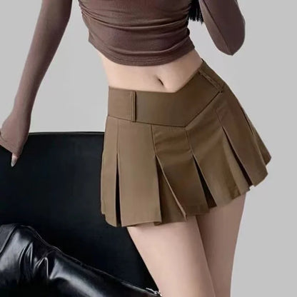 2024 New Sexy Women Pleated Skirts High Waist Summer Vintage Mini Skirts Korean Tennis Student White Designed Dance Skirt