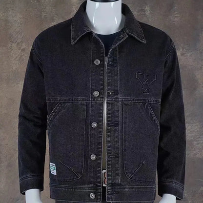 Autumn and Winter 2026 Retro Denim Jacket Men's Korean Slim Trend Handsome Multi-pocket Brand Man Luxury Tooling Jacket Men