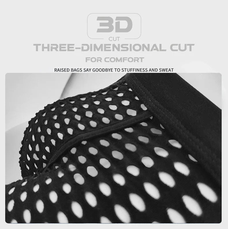 Hot Sale Men's Mesh Boxer Shorts Large Net Design Comfortable European Style Underpants