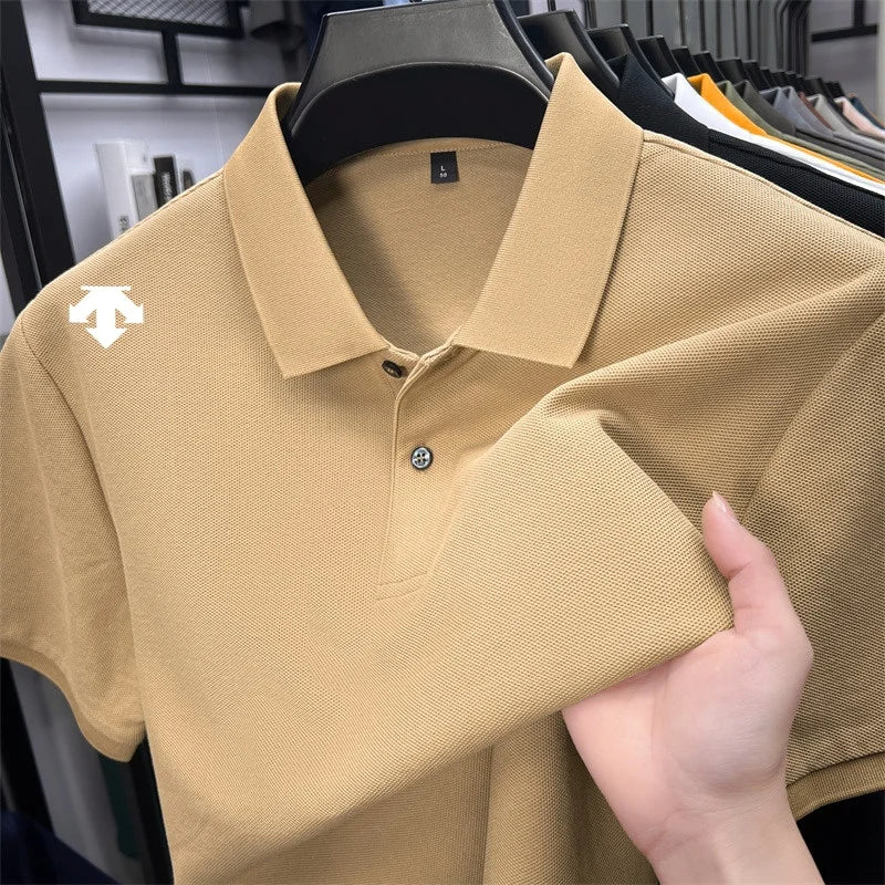 Mercerized Cotton100% Men's Summer Luxury Brand Short Sleeves Polo Shirt 25 Colors Choose From T-Shirt Business Leisure Men Top