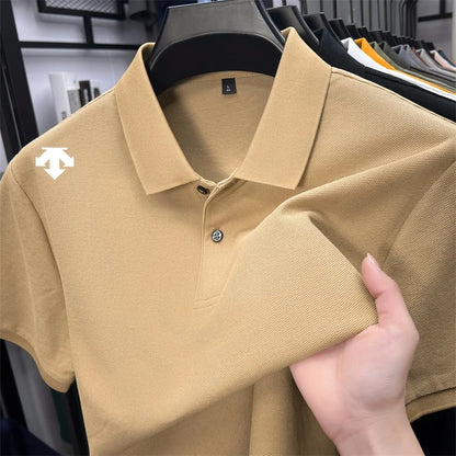Mercerized Cotton100% Men's Summer Luxury Brand Short Sleeves Polo Shirt 25 Colors Choose From T-Shirt Business Leisure Men Top