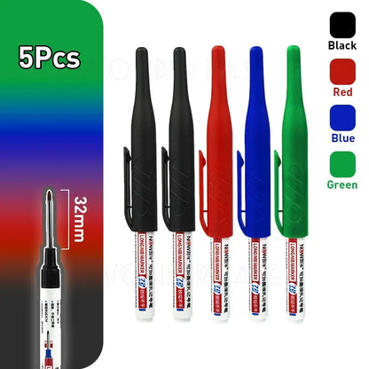 Waterproof Multi-Purpose 32mm Deep Hole Marker Pens - 1-8 Pcs in 4 Colors for Wood Tile Metal  Bathroom Use