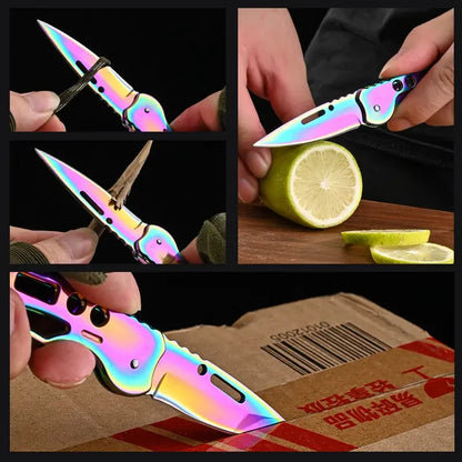 Folding Stainless Steel Fruit Knife - Non-Slip Outdoor Pocket Knife