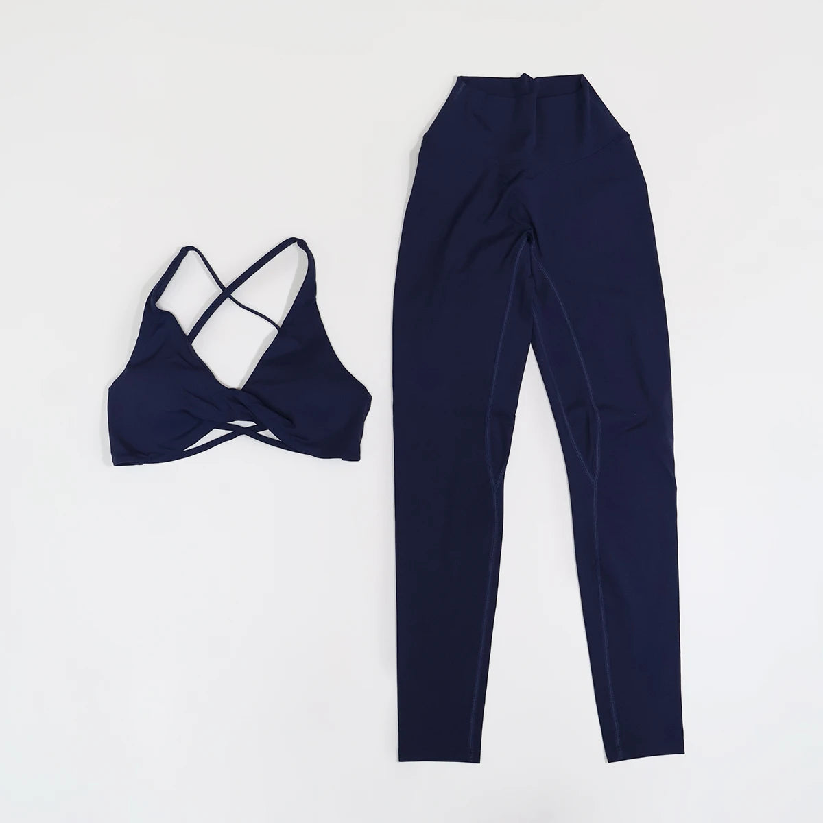 Ctenkevet Summer 2Pcs Women's Quick-Dry Sports Set V-Shaped Bra Sleeveless Yoga Outfit Gym Two-Piece Sportswear for Female