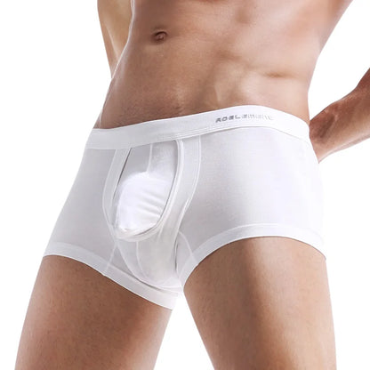 Gun-bullet separation underwear for men, scrotal support venous bottom pants, ice silk bag, curved men's briefs