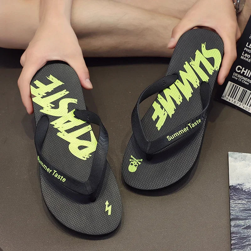 Flip-flops Men's Summer New Soft Sole Non-slip Flip-flops Youth Leisure Beach Sandals Sandalias De Fiesta Elegantes