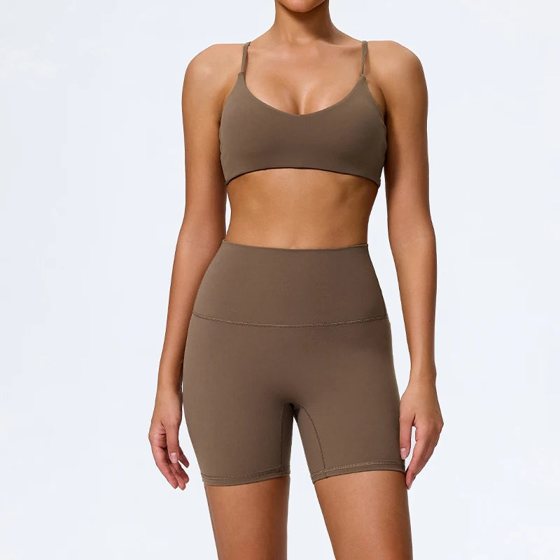 Women Sports Set – Summer Two Piece Gym Outfit With High Waist Leggings & Sleeveless Top