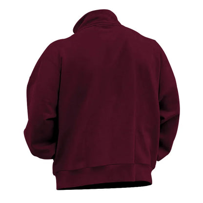 Autumn and winter new men's fleece sweatshirt stand-up collar half zipper long sleeve cross-border European trend men's top