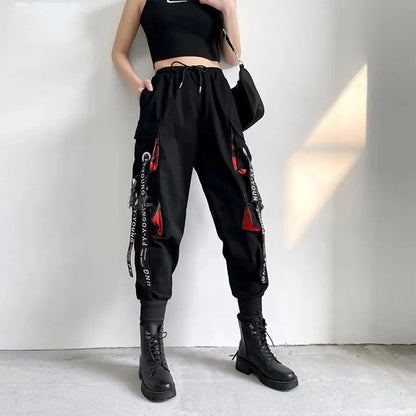 Pants Women Aesthetic Harem Pants Punk Pockets Joggers Harajuku Femme Hiphop Trousers Techwear Y2k Egirl Clothes
