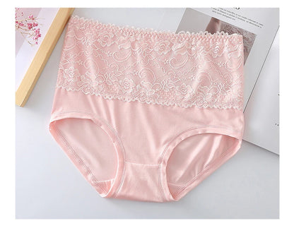 6pcs Women's Panties High Waist Underwear Large Size Fashion Girls Briefs Plus Size Breathable Lace Panty Female Lingerie