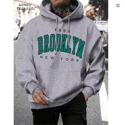 Brooklyn Est 1998 New York Printing Men Hoodies Harajuku Crewneck Hoodie Fashion Oversize Hoody Autumn Comfortable Tracksuit