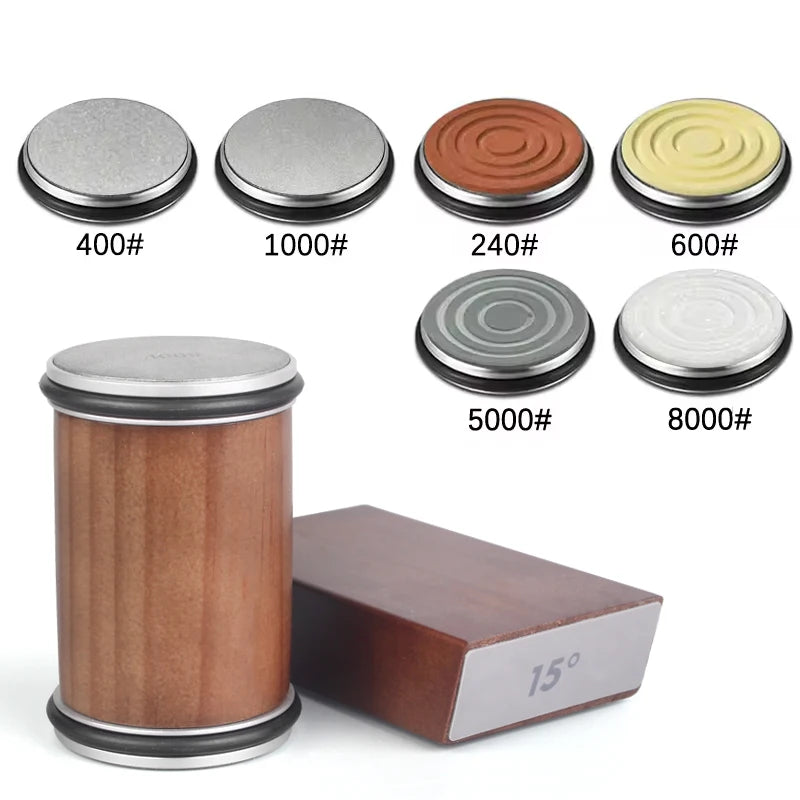 Rolling Knife Sharpener Kit – Diamond Stone with 15°/20° Angles & Magnetic Holder