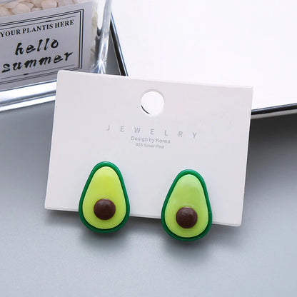 Children's Earrings No Punch Cute Vegetables Flowers Girls Ear Clips Korean Version Pain-resistant Resin Children's Ear Clips