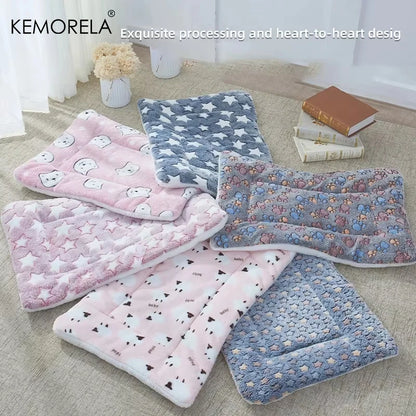 KEMORELA Flannel Pet Sleeping Mat Dog Bed Winter Puppy Bed Dog Sofa Mattress Cushion for Small Large Dog Blanket Pet Supplies