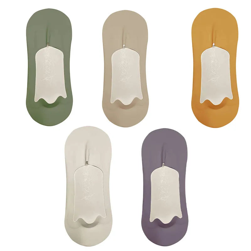 5pairs Men's Cotton Socks Summer Breathable Ultra-thin No Show Ice Silk Sock Silicone Non-slip Bottom Absorb Sweat Men Boat Sock