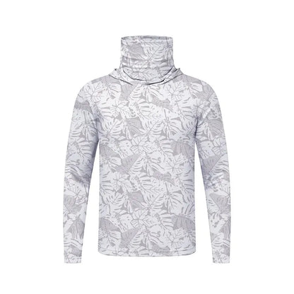 Sun Protection T-Shirts Mens Long Sleeve UV-Proof T-Shirts Fishing Hiking Summer Mask Lightweight Outdoor Protection Hoodie Tee