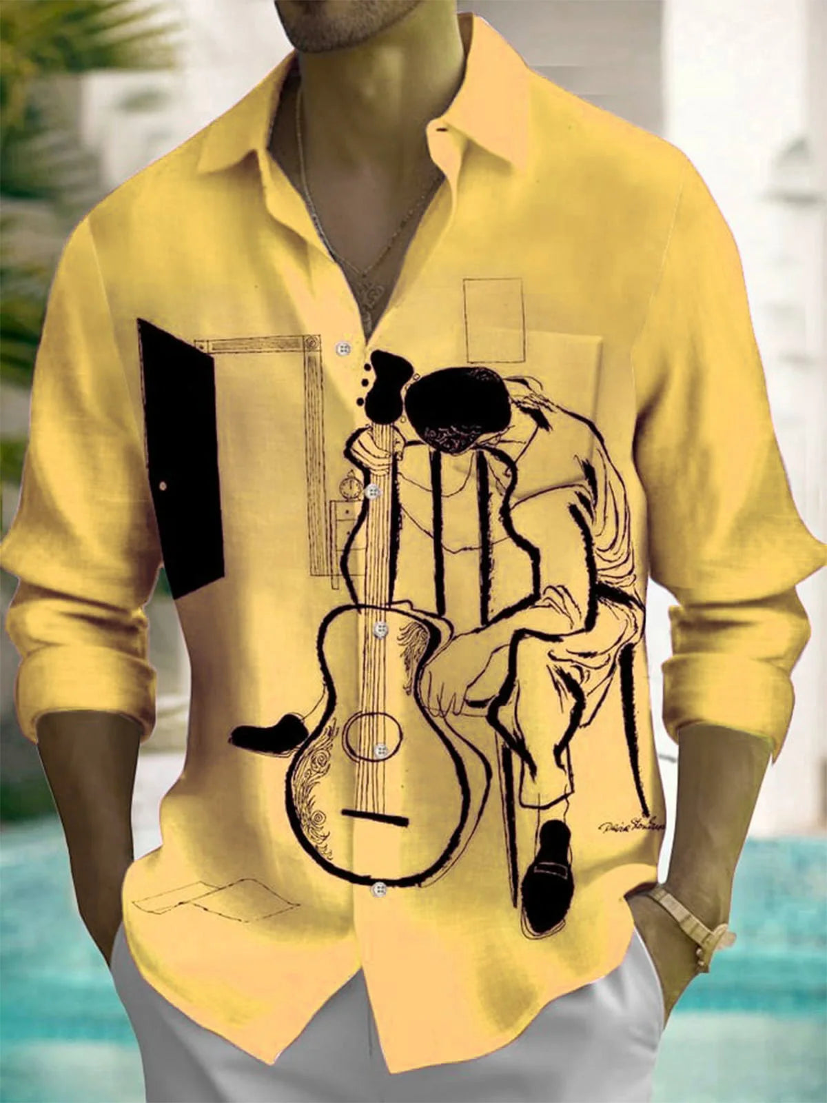 Men's shirts, button down shirts, casual shirts, spring and summer, printed long sleeves, daily, fashionable, comfortable