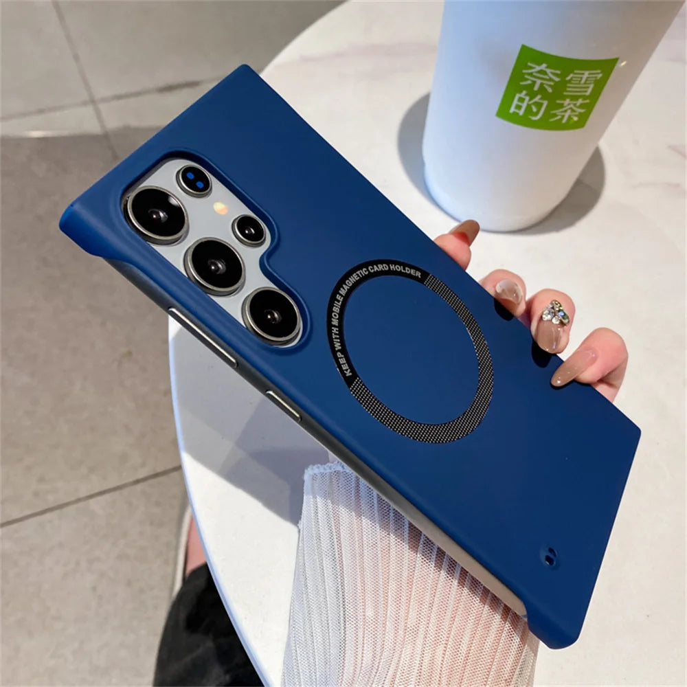 Luxury For Magsafe Thin PC Matte Frameless Phone Case For Samsung S26 S24 S25 Ultra Edge S23 FE S22 S21 S20 Plus Back Cover