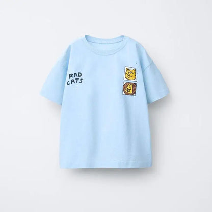 Animal Pattern Boys Clothes T-shirt Summer New Simple Fashion Short Sleeve Tops Kids Tees Round Collar Print Children's T Shirts