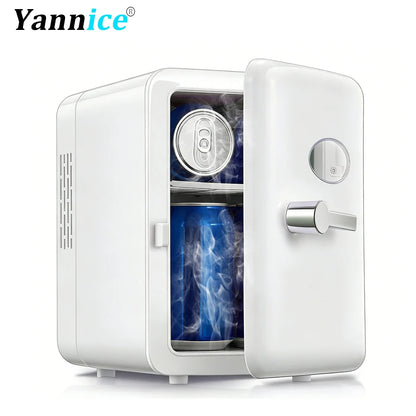 Portable 4L Mini Beauty Fridge Car & Home Dual Use Cooling Heating Refrigerator Skincare Cosmetics Makeup Face Fridge for Travel
