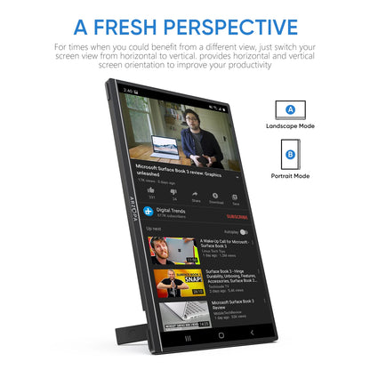 Portable Monitor 14 Inch – ARZOPA Slim Aluminum IPS Panel with USB C & HDMI